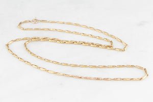 ANTIQUE ETCHED LINK NECKLACE 14ct GOLD