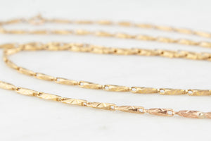 ANTIQUE ETCHED LINK NECKLACE 14ct GOLD