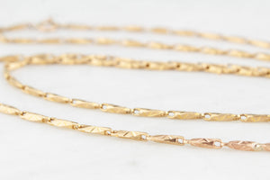 ANTIQUE ETCHED LINK NECKLACE 14ct GOLD