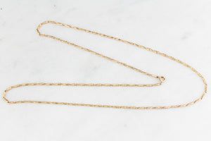 ANTIQUE ETCHED LINK NECKLACE 14ct GOLD