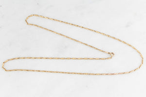 ANTIQUE ETCHED LINK NECKLACE 14ct GOLD