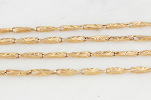 ANTIQUE ETCHED LINK NECKLACE 14ct GOLD