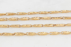 ANTIQUE ETCHED LINK NECKLACE 14ct GOLD