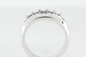 CONTEMPORARY DIAMOND & SAPPHIRE RING 18ct GOLD