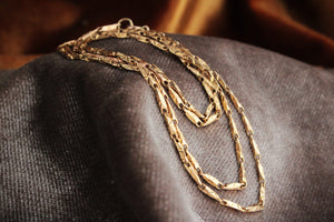 ANTIQUE ETCHED LINK NECKLACE 14ct GOLD