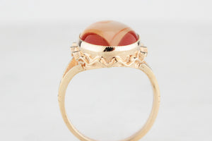 1970’S BANDED AGATE RING 9ct GOLD