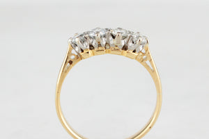 VINTAGE c1940 FOUR STONE .47ct DIAMOND RING 18ct GOLD