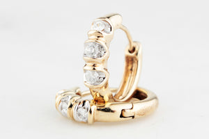 RETRO 1980’S DIAMOND HOOP EARRINGS 9ct GOLD