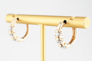 RETRO 1980’S DIAMOND HOOP EARRINGS 9ct GOLD