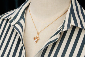 VINTAGE c1940-50 DIAMOND PENDANT 14ct YELLOW GOLD