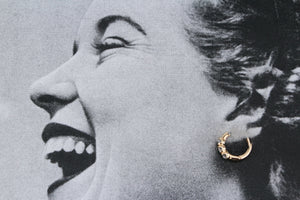 RETRO 1980’S DIAMOND HOOP EARRINGS 9ct GOLD