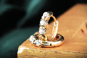 RETRO 1980’S DIAMOND HOOP EARRINGS 9ct GOLD