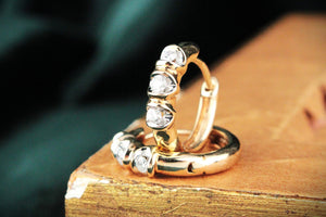 RETRO 1980’S DIAMOND HOOP EARRINGS 9ct GOLD