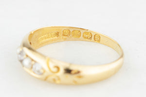 ANTIQUE VICTORIAN 1892 DIAMOND & PEARL RING 18ct GOLD