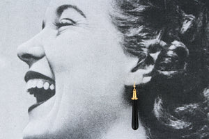 RETRO ONYX PENDELOQUE EARRINGS 9ct GOLD