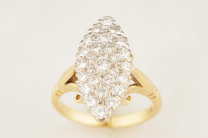 VINTAGE c1930 DIAMOND CLUSTER RING 18ct GOLD