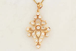 ANTIQUE EDWARDIAN c1900 1.84ct DIAMOND PENDANT 18ct GOLD