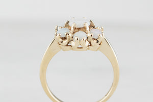 RETRO SOLID OPAL CLUSTER RING 9ct GOLD