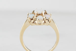RETRO SOLID OPAL CLUSTER RING 9ct GOLD