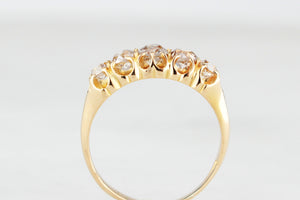 ANTIQUE EDWARDIAN FIVE-STONE 1.08ct DIAMOND RING IN 18ct YELLOW GOLD
