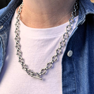 VINTAGE ESTATE STERLING SILVER ORNATE LINK CHAIN