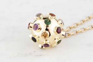 VINTAGE H STERN 1950 MULTI GEM SPUTNIK PENDANT 18ct GOLD