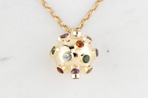VINTAGE H STERN 1950 MULTI GEM SPUTNIK PENDANT 18ct GOLD