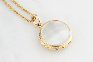 ANTIQUE EDWARDIAN MOTHER OF PEARL SWALLOW PENDANT 9ct GOLD