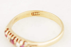ANTIQUE EDWARDIAN c1900 RUBY & DIMAOND RING 18ct GOLD