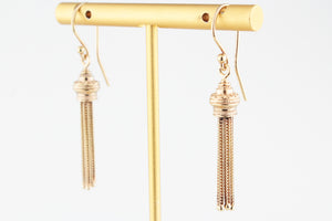 ANTIQUE EDWARDIAN TASSEL EARRINGS 9ct GOLD