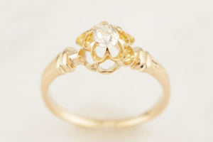 ANTIQUE EDWARDIAN c1900 OLD MINE CUT SOLATAIRE 18ct GOLD