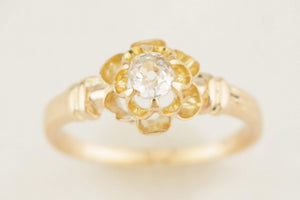 ANTIQUE EDWARDIAN c1900 OLD MINE CUT SOLATAIRE 18ct GOLD