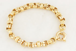 VINTAGE ITALIAN 18ct GOLD ETCHED LINK BRACELET
