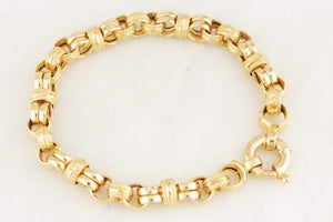 VINTAGE ITALIAN 18ct GOLD ETCHED LINK BRACELET