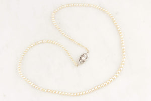 ART DECO c1920 AKOYA PEARL STRAND WITH 18ct GOLD DIAMOND CLASP