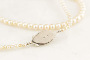 ART DECO c1920 AKOYA PEARL STRAND WITH 18ct GOLD DIAMOND CLASP