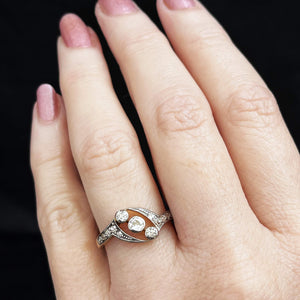 ART DECO c1920 DIAMOND RING 18ct GOLD