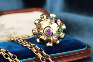 VINTAGE H STERN 1950 MULTI GEM SPUTNIK PENDANT 18ct GOLD