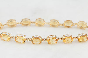 VINTAGE 8.50ct CITRINE LINE BRACELET 9ct YELLOW GOLD
