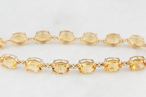 VINTAGE 8.50ct CITRINE LINE BRACELET 9ct YELLOW GOLD