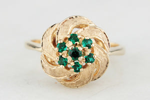 RETRO GILSON EMERALD RING 9ct GOLD