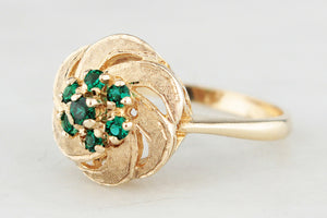 RETRO GILSON EMERALD RING 9ct GOLD