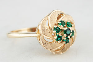RETRO GILSON EMERALD RING 9ct GOLD
