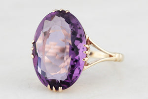 VINTAGE c1940's 8ct AMETHYST COCKTAIL RING 9ct GOLD