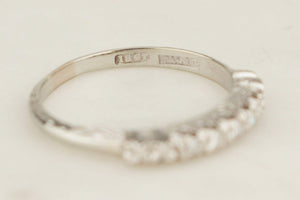 ANTIQUE ART DECO c1920 DIAMOND BAND 18ct WHITE GOLD & PALLADIUM