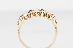 RETRO c1970’S AMETHYST & SOLID OPAL RING 9ct GOLD