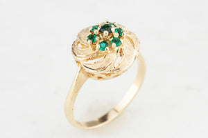 RETRO GILSON EMERALD RING 9ct GOLD
