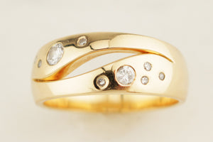 VINTAGE DIAMOND SNAKE BAND 18ct GOLD