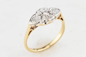 ART DECO DIAMOND RING 18ct GOLD & PLATINUM