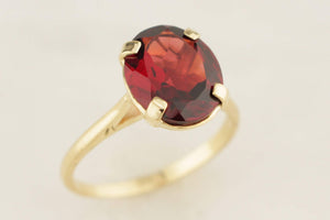 R&V CUSTOM PYROPE GARNET COCKTAIL RING 9ct GOLD